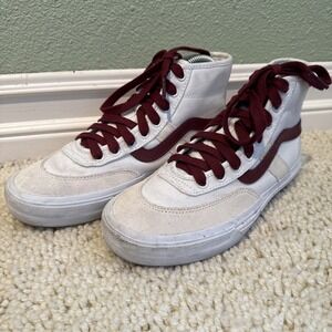 Vans White/ Red Men's Gilbert Crockett High Skate Shoes,Beach,Extreme Sports 4